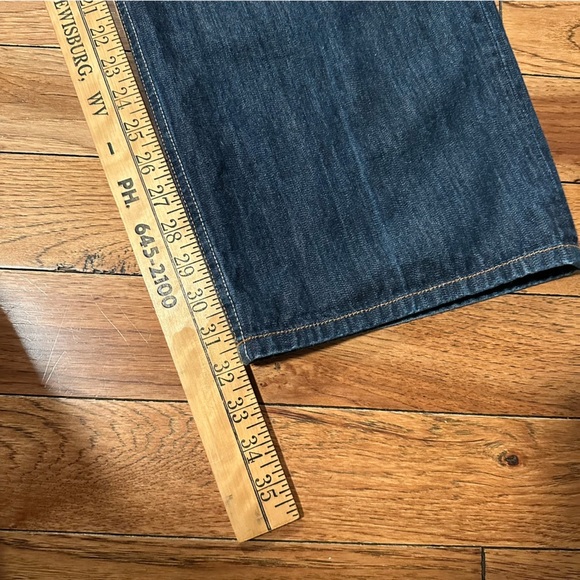 ROCAWEAR Men’s Y2K Baggy Wide-leg Dark Wash Denim Jeans Size 36 Embroidered RW - Picture 11 of 11